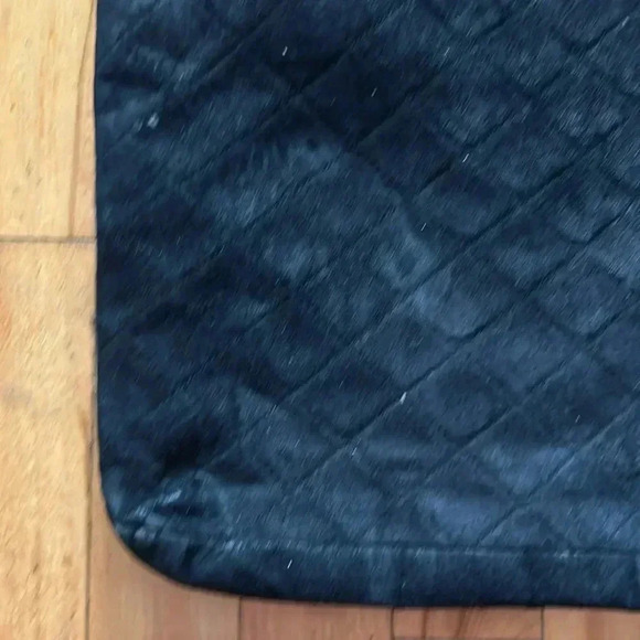 Vintage  chain quilted suede tote made in france - Picture 2 of 5